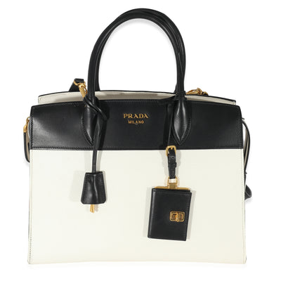 Prada White Saffiano City Calf Esplanade Tote