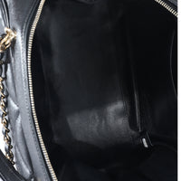 Chanel Black Quilted Lambskin CC Chain Zip Bowling Bag
