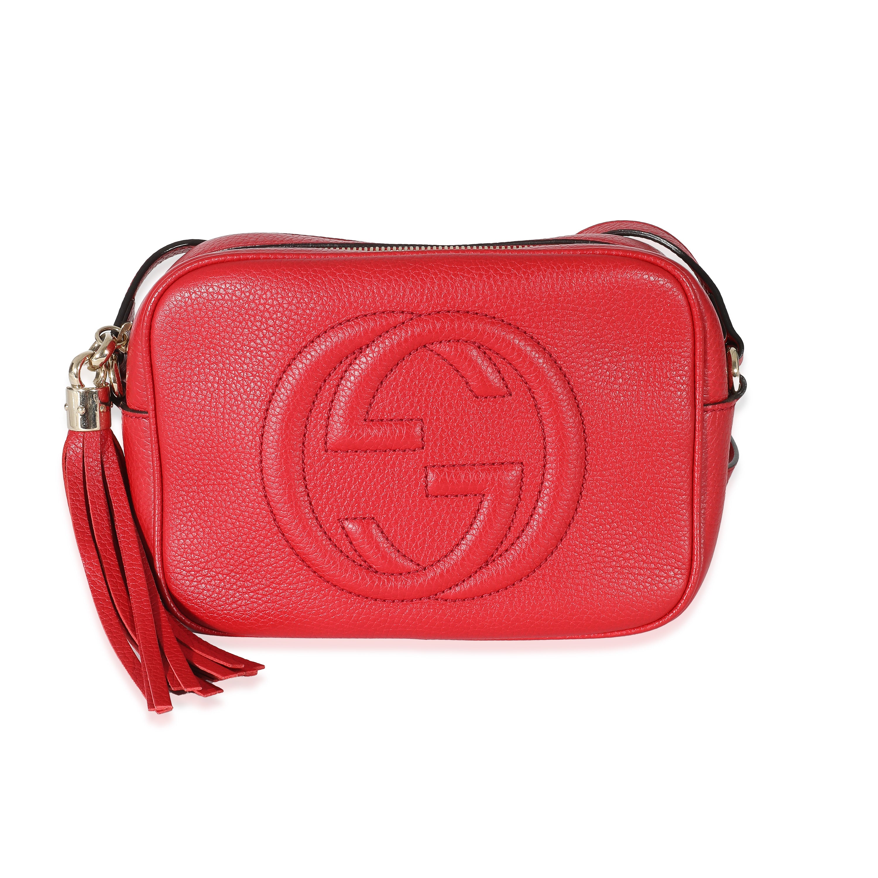 GUCCI SOHO DISCO Crossbody Bag Leather Small - Red