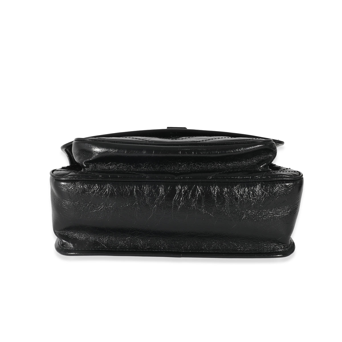 Saint Laurent Black Crinkle Vintage Leather Medium Niki Chain Bag