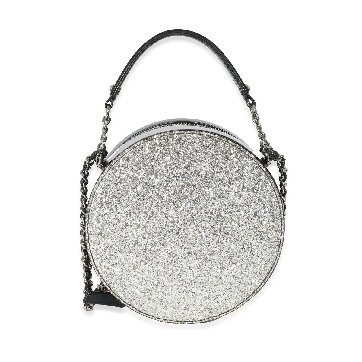 Chanel Black Patent Glitter PVC On The Moon Evening Bag