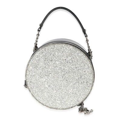 Chanel Black Patent Glitter PVC On The Moon Evening Bag