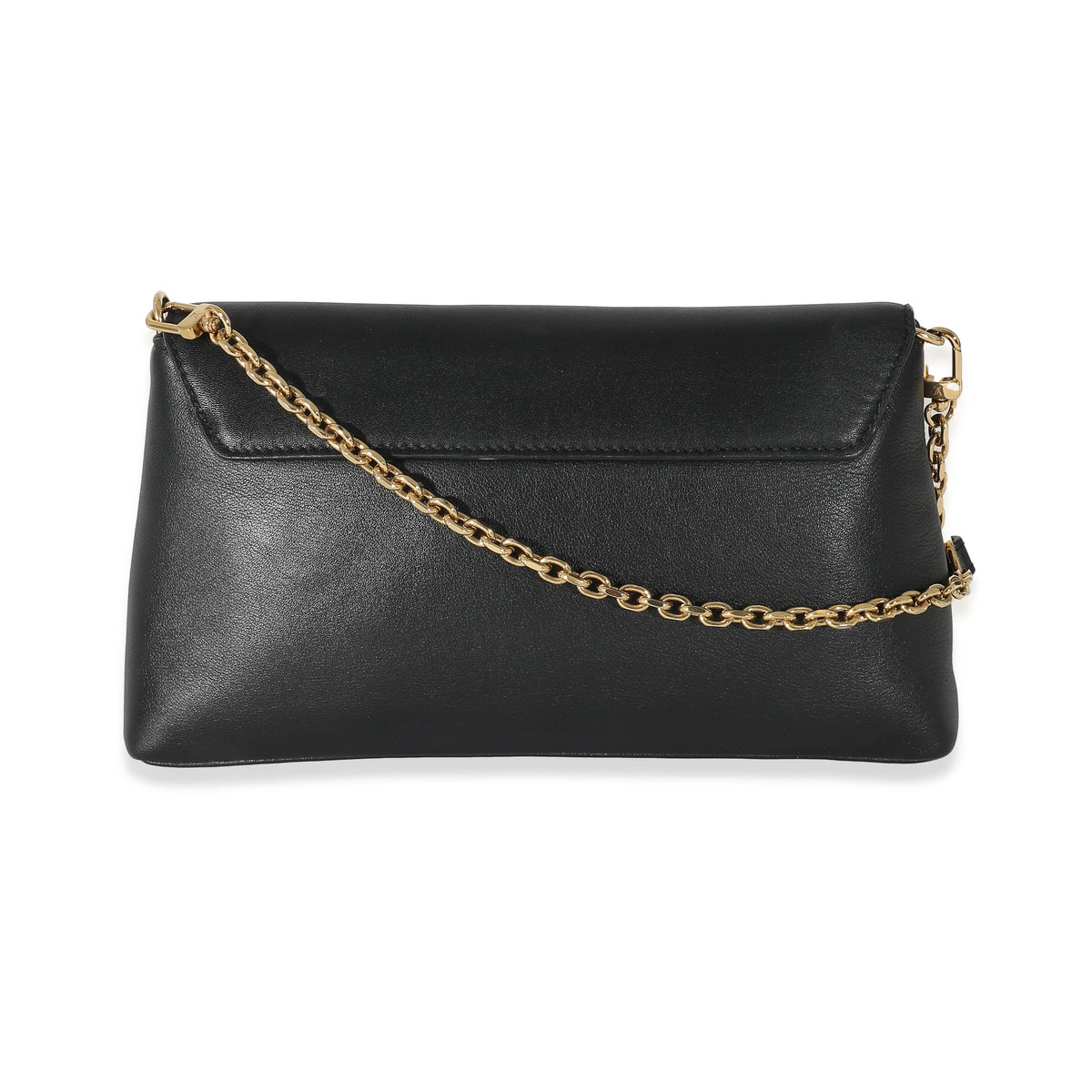 Louis Vuitton Black Calfskin Love Note Chain Clutch 