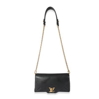 Louis Vuitton Black Calfskin Love Note Chain Clutch 