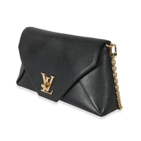 Louis Vuitton Black Calfskin Love Note Chain Clutch 