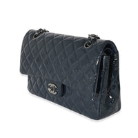 Chanel Navy Quilted Patent Medium Classic Double Flap Bag