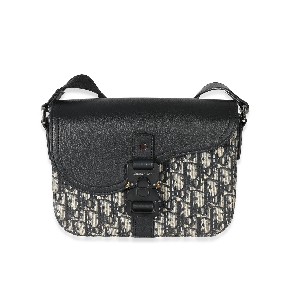 Dior Black Dior Oblique Jacquard Mini Saddle Bag With Strap | myGemma