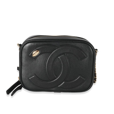 Chanel Black Lambskin CC Mania Camera Bag