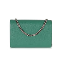 Gucci Emerald Grained Calfskin Mini Dionysus Chain Wallet