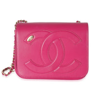 Chanel Pink Lambskin CC Mania Flap Bag