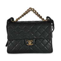 Chanel Black Calfskin Medium Trapezio Flap Bag