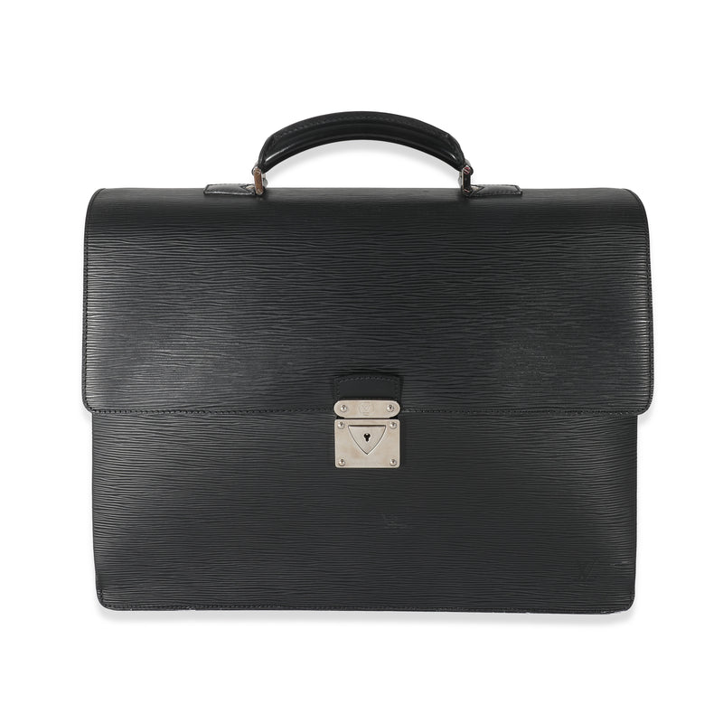 Louis Vuitton Black Epi Robusto 2 Compartment Briefcase