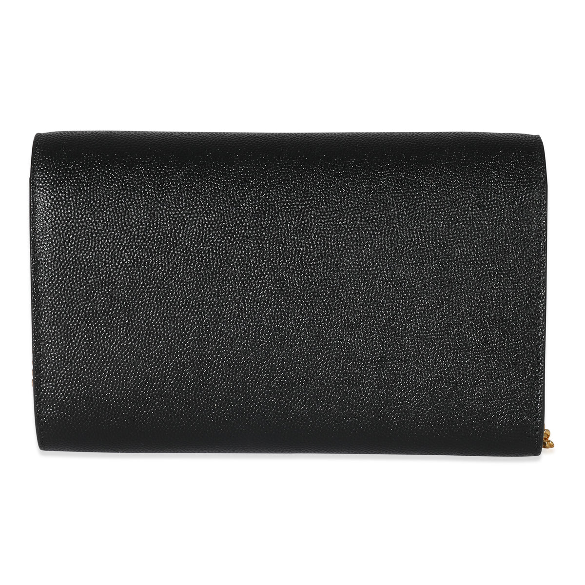 Saint Laurent Black Pebbled Calfskin Uptown Chain Wallet