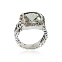 David Yurman Albion Prasiolite Ring in Sterling Silver Green 0.22 CTW