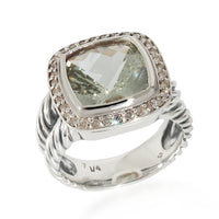 David Yurman Albion Prasiolite Ring in Sterling Silver Green 0.22 CTW