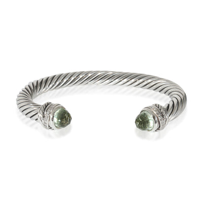 David Yurman Cable Prasiolite Bracelet in Sterling Silver 0.07 CTW