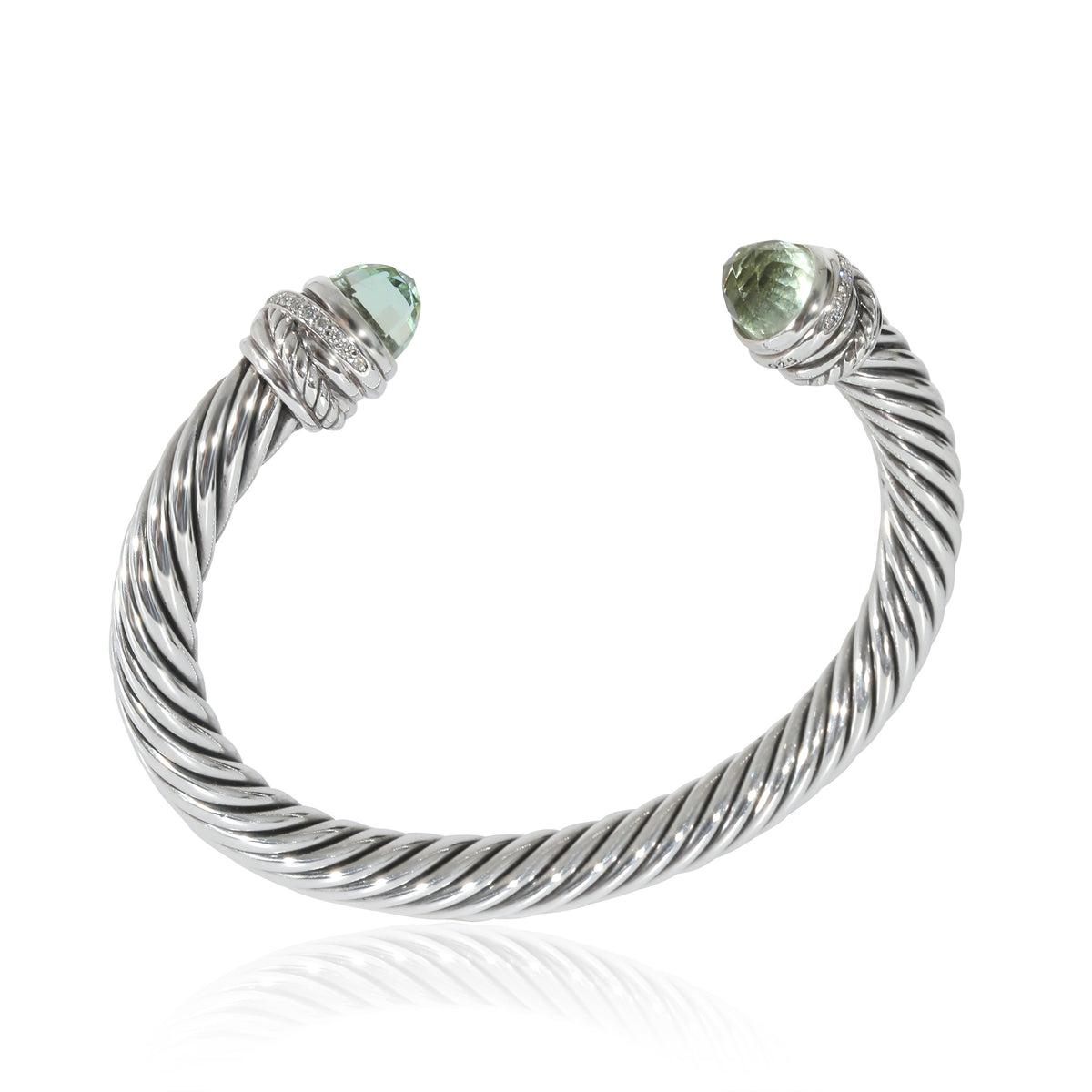 David Yurman Cable Prasiolite Bracelet in Sterling Silver 0.07 CTW