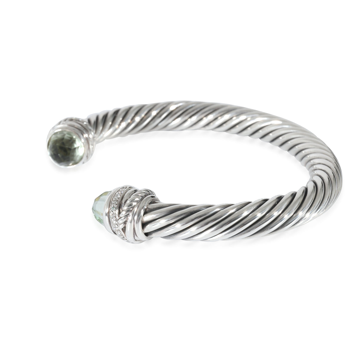 David Yurman Cable Prasiolite Bracelet in Sterling Silver 0.07 CTW