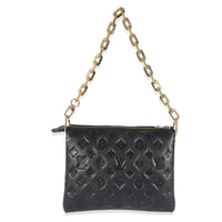 Louis Vuitton Black Puffy Lambskin Coussin PM