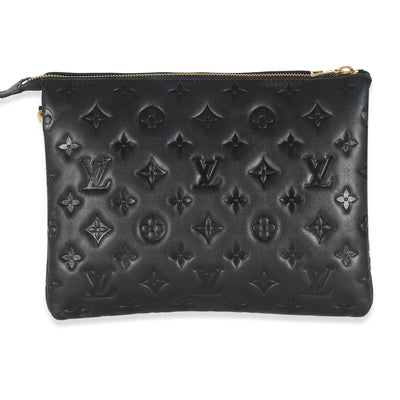 Louis Vuitton Black Puffy Lambskin Coussin PM