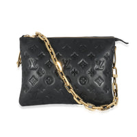 Louis Vuitton Black Puffy Lambskin Coussin PM