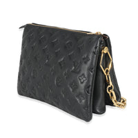 Louis Vuitton Black Puffy Lambskin Coussin PM