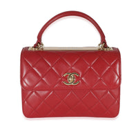 Chanel Burgandy Quilted Lambskin Small Trendy Flap Bag