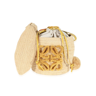 Loewe Beige Raffia Bunny Bucket Bag