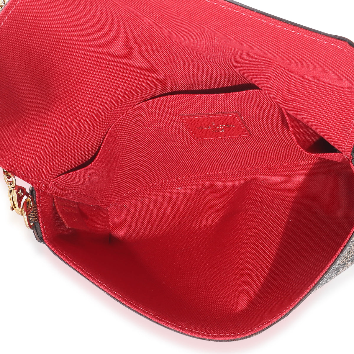 Louis Vuitton Damier Ebene & Red Leather Emilie Wallet, myGemma, SG