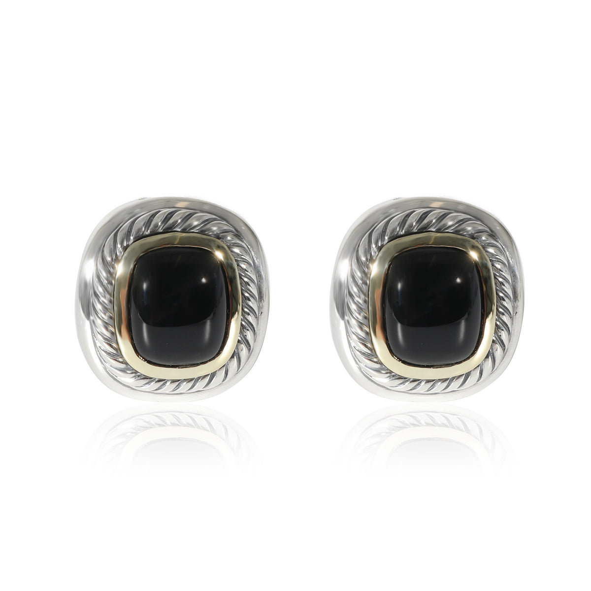 David Yurman Albion Onyx Earrings in 14k Yellow Gold/Sterling Silver