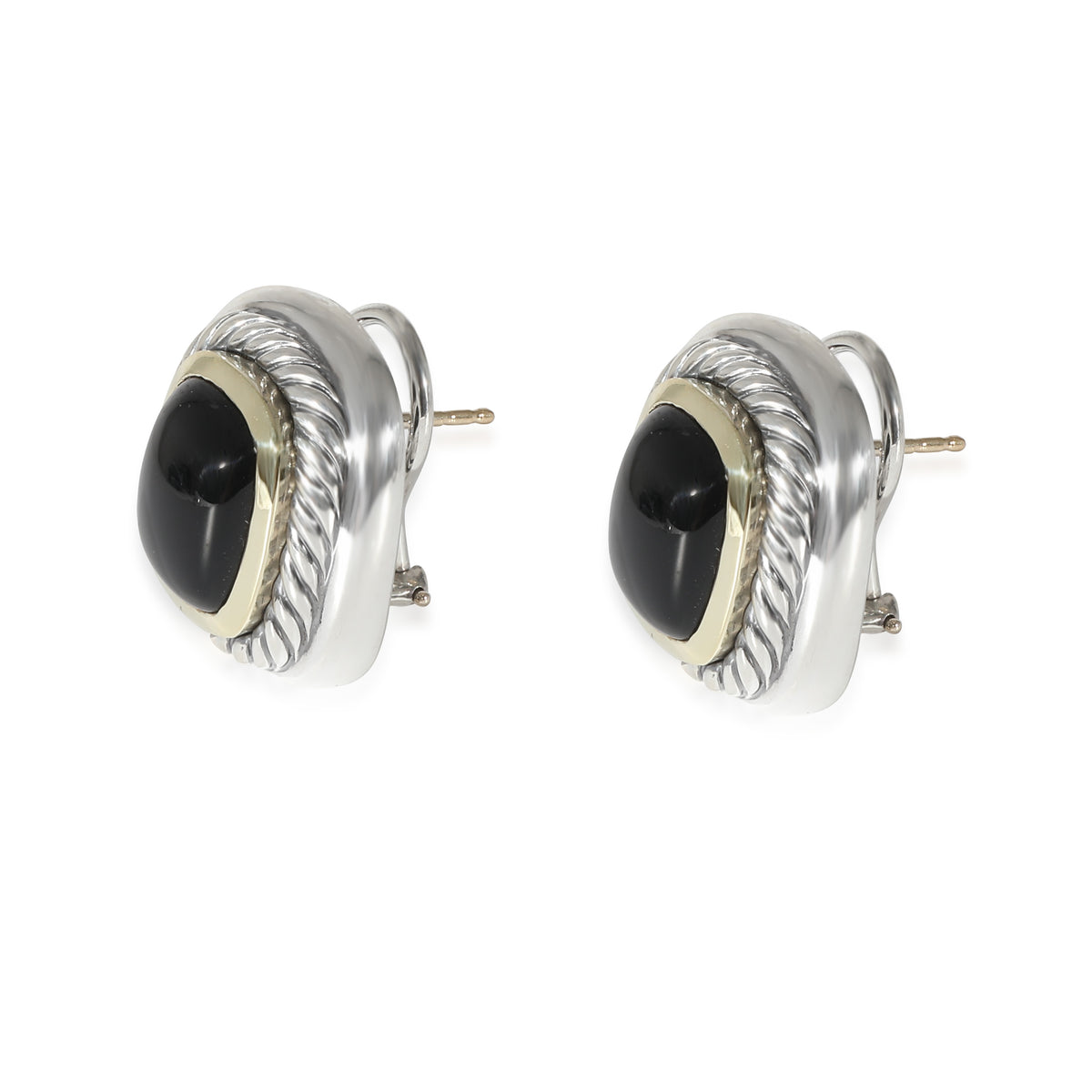 David Yurman Albion Onyx Earrings in 14k Yellow Gold/Sterling Silver