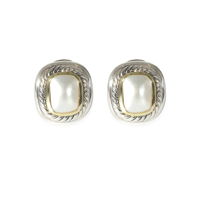 David Yurman Albion Mabe Pearl Earrings in 14k Yellow Gold/Sterling Silver