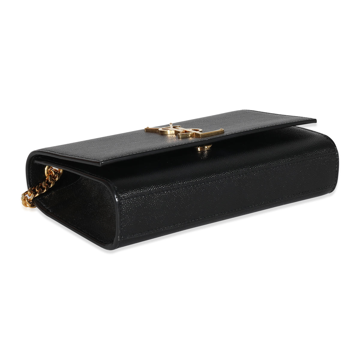 Saint Laurent Black Grain De Poudre Small Monogram Kate Bag