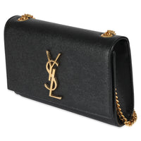 Saint Laurent Black Grain De Poudre Small Monogram Kate Bag