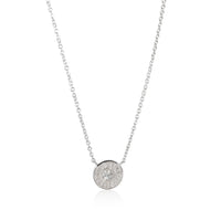 Tiffany & Co. 1837 Circle Diamond Pendant in 18k White Gold D-E VVS 0.06 CTW