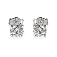 Diamond 4 Prong Stud Earring in 18K White Gold D VVS1 1.38 CTW