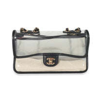 Chanel Black Lambskin PVC Sand By The Sea Medium Flap Bag