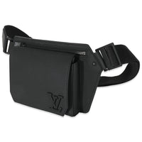 Louis Vuitton Black Grained Calfskin Aerogram Takeoff Sling Bag