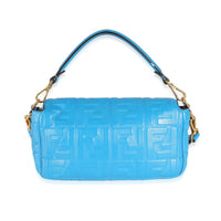 Fendi Blue Royal Nappa FF 1974 Embossed NM Baguette