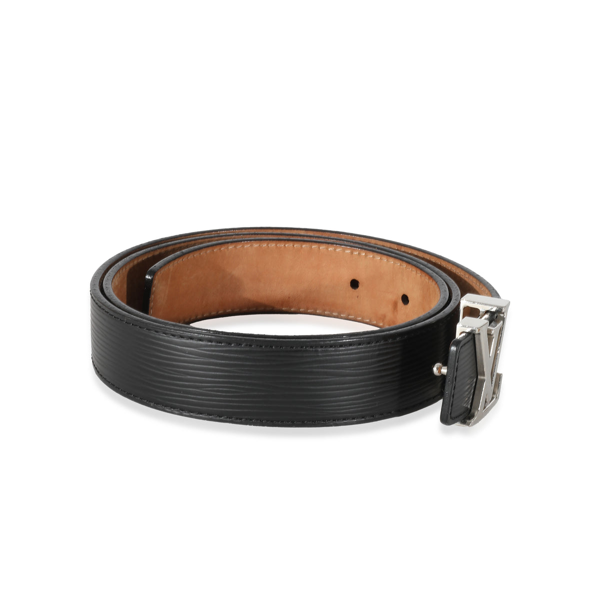 Louis Vuitton Black Epi Initiales Belt 85