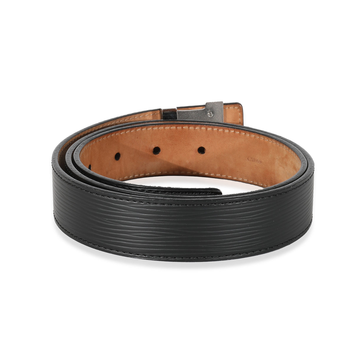 Louis Vuitton Black Epi Initiales Belt 85