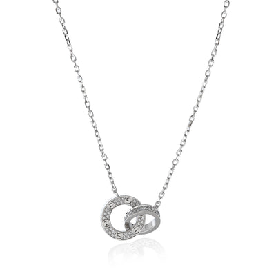 Cartier Pave Diamond Love Pendant in 18k White Gold 0.3 CTW