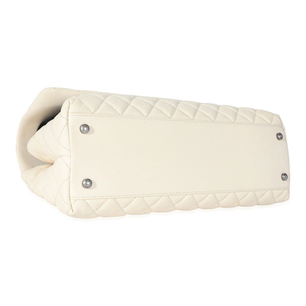 Chanel Cream Quilted Caviar Medium Coco Top Handle