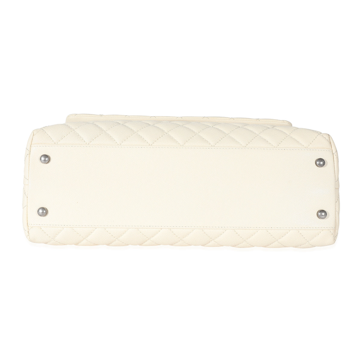 Chanel Cream Quilted Caviar Medium Coco Top Handle