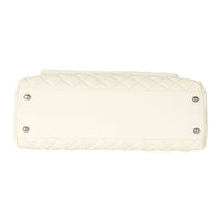 Chanel Cream Quilted Caviar Medium Coco Top Handle