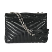 Saint Laurent Black Matelassé Leather Medium Loulou Bag