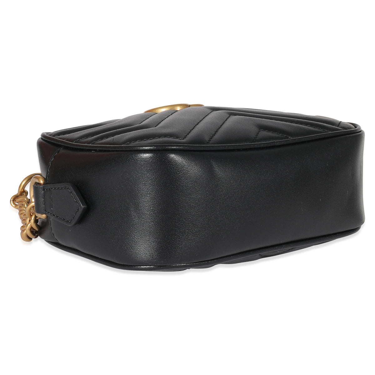 Gucci Black Matelasse Mini GG Marmont Shoulder Bag