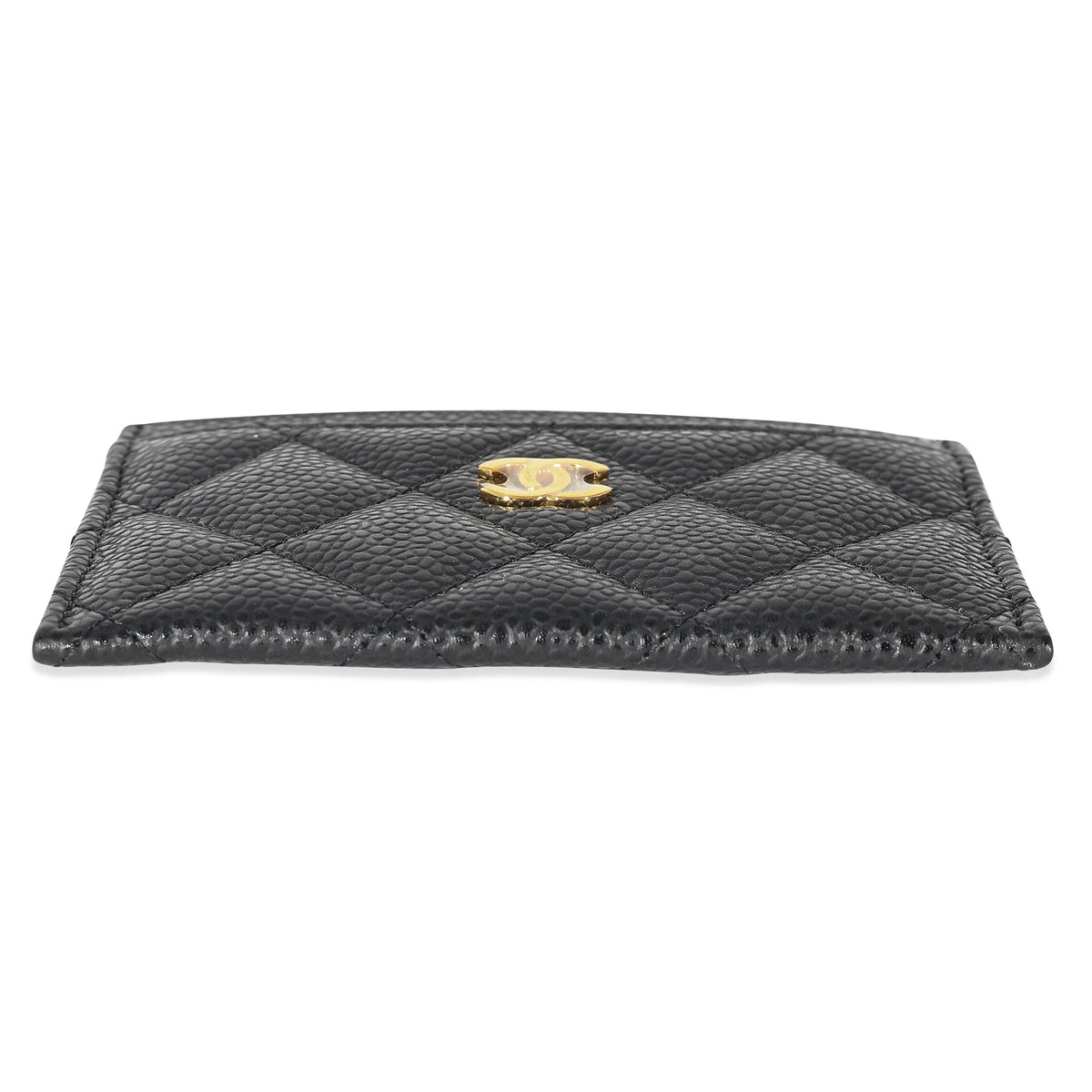 Chanel Black Quilted Caviar Card Case