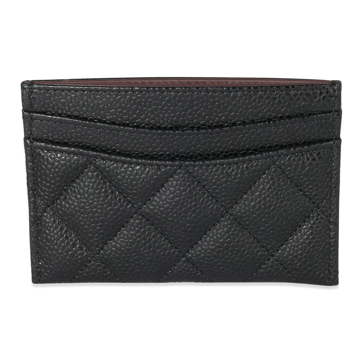 Chanel Black Quilted Caviar Card Case