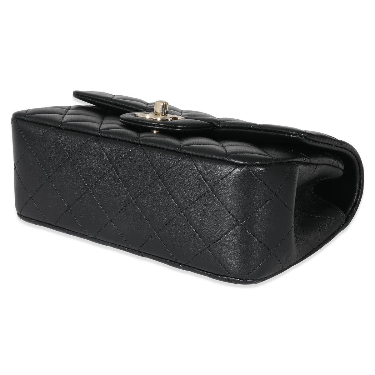 Chanel Black Quilted Lambskin Mini Top Handle Rectangular Flap